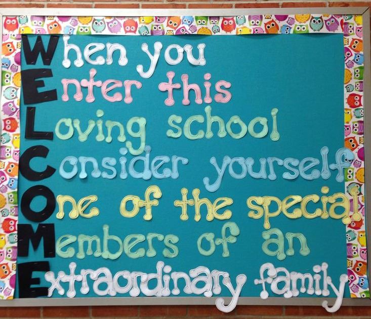 Welcome signage for parents